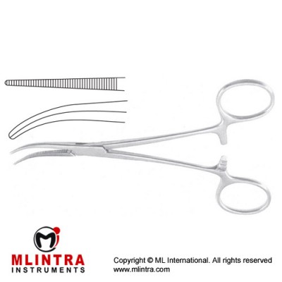 Dandy Haemostatic Forceps Laterally Curved Stainless Steel, 14.5 cm - 5 3/4"